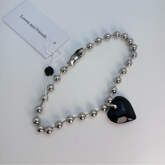 Lovers and Friends Parker Necklace in Silver & Black heart pendant - Picture 4 of 4